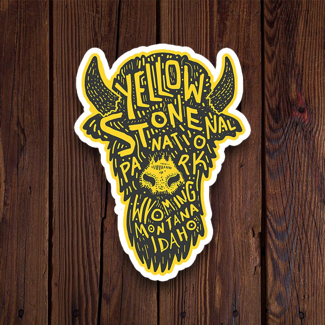 Yellowstone National Park Large Vinyl Sticker Travel Sticker Etsy