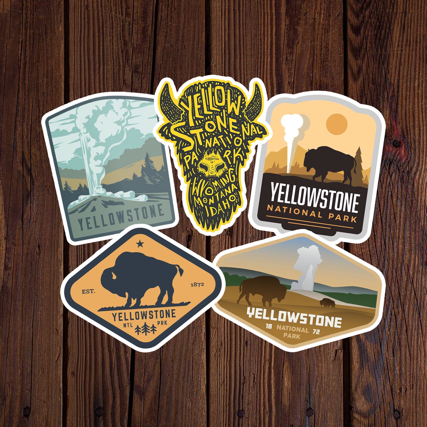 Yellowstone National Park 5 Sticker Combo Set Etsy