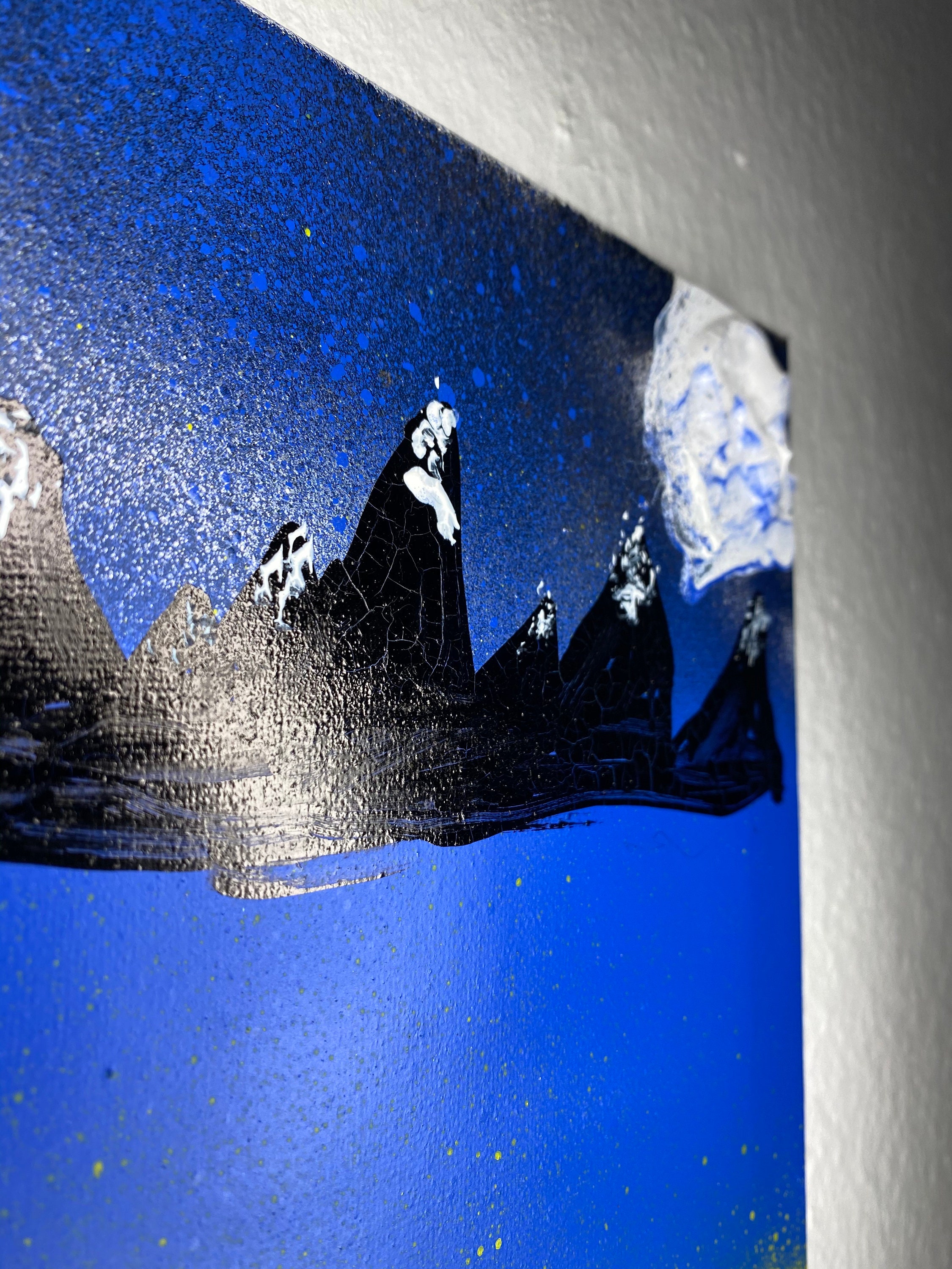 Großer Mond Gemälde Bild Leinwand | Etsy