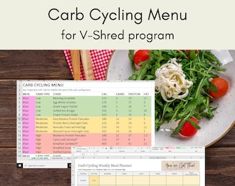 Carb Cycling Menu and Meal Planner for V-Shred