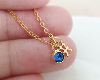 Collana Zodiac Birthstone, collana Constellation, gioielli astrologici, collana di pietre preziose, regalo di compleanno, regalo zodiacale per lei