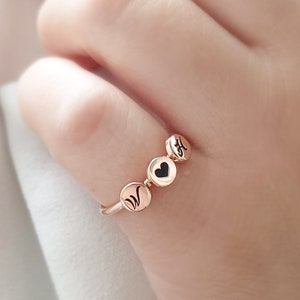Anillo de carta personalizado,Anillo inicial personalizado,Anillo de cadena de carta,Anillo de Silve Sterling,Anillos de pareja,Regalos para mamá,Anillos apilables
