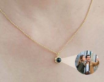 Custom Photo Projection Necklace, Memorial Photo Jewelry, Picture Necklace, Mother Necklace, Christmas Gift for Her