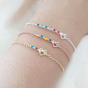 Family Birthstone Bracelet, Personalized Birthstone Bracelet, Dainty Bracelet, Birthstone Jewellery, Gifts for Mom, Birthday Gift