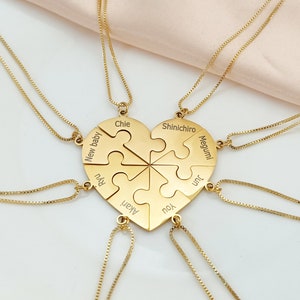 Herz-Puzzle-Namenskette, personalisierte Anhänger-Puzzle-Halskette, personalisierte Namenskette, personalisierte Familienketten, Abschlussgeschenk