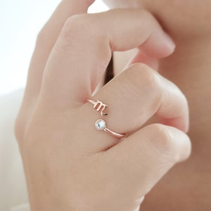 Bague de naissance du zodiaque, bague du zodiaque en or, bague de naissance, bijoux Constellation, cadeau de maman, cadeau de Noël, cadeau pour elle