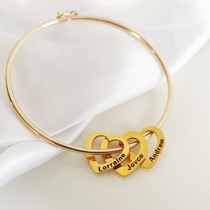 Bracelet de charme de cœur personnalisé,Bracelet de nom personnalisé,Bracelet personnalisé pour femmes,Bijoux de mère personnalisés,Cadeau de fête des mères image 1