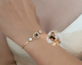 Personalized Photo Bracelet, Photo Projection Bracelet, Memorial Picture Jewelry, Custom Mother Bracelet, Birthday Wedding Gift