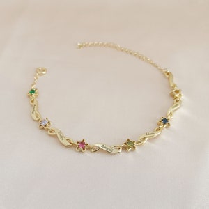 Familie geboortesteen naam armband • Gepersonaliseerde geboortesteen armband • Aangepaste naam armband • Cadeau voor haar • Cadeau voor moeder • Gepersonaliseerde geschenken