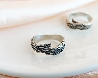 Adjustable Angel wing ring,Wing Feather Ring,Memorial Ring,Punk Ring,Women Men Ring,Unisex Ring,Gift for Her