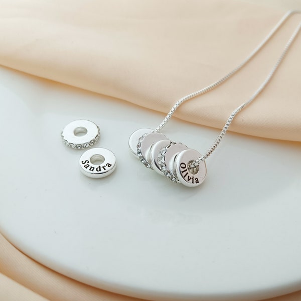 Collier prénom personnalisé, collier prénom personnalisé, collier cercle lié, cadeau pour elle, cadeau de fête des mères