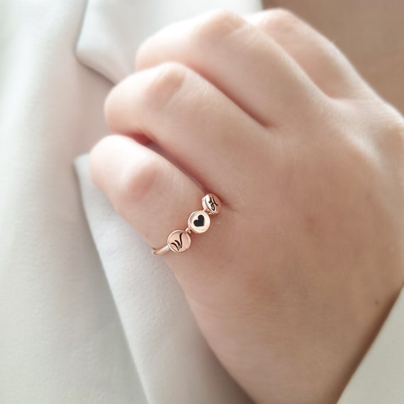 Cuff Initial Ring – Lucky Bee Jewelry