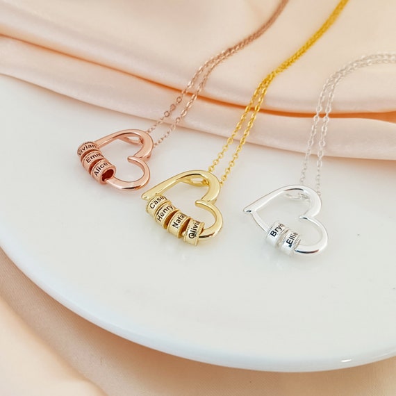 Custom gold heart necklace deals