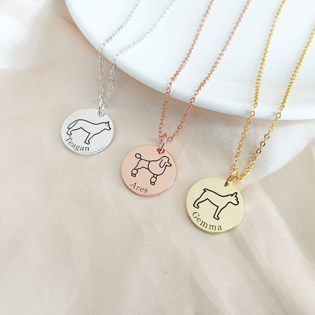 Personalized Dog Necklace With Name,custom Pet Necklace,dog Memorial