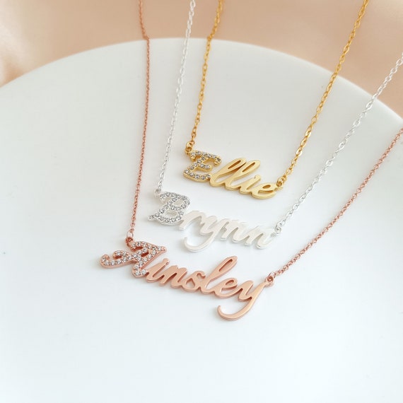 Cubic zirconia deals name necklace