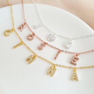 Custom Letter Necklace, Personalized Initial Name Jewellery, Personalized Name Necklace, Christmas Gift, Gold Necklace