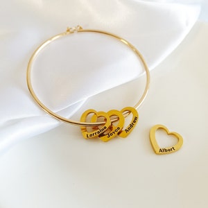 Bracelet de charme de cœur personnalisé,Bracelet de nom personnalisé,Bracelet personnalisé pour femmes,Bijoux de mère personnalisés,Cadeau de fête des mères image 6