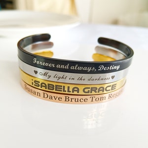 Personalized Cuff Bracelet,Personalize Gift,Custom Bracelet,Gift For Love,Wedding Gift,Mother&#39;s Day Gift