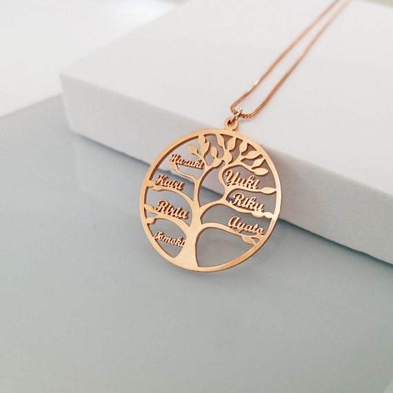 Family Tree Necklace Custom Family Name Necklace Personalized Name