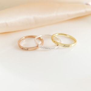 Skinny personalized cheap name ring