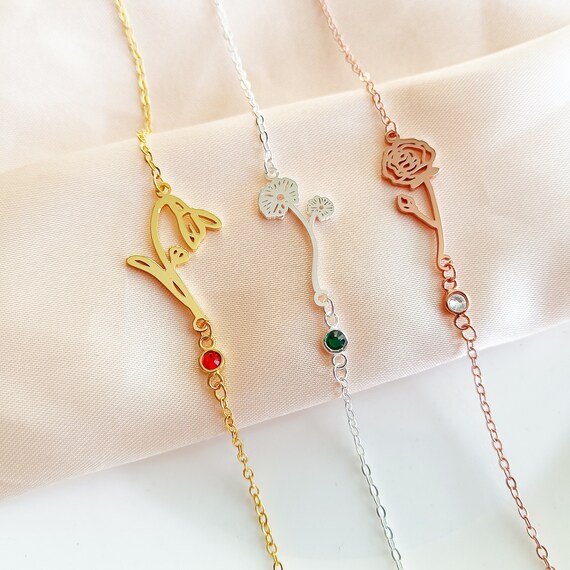 Initial birthstone bracelet deals