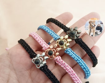 Bracciale con proiezione personalizzato, Bracciale con foto personalizzato, Bracciale con zampa di animale domestico con foto all'interno, Regalo commemorativo per la perdita di animali domestici, Regalo per lui/lei