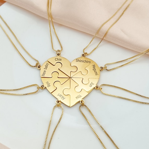Heart puzzle necklace sale
