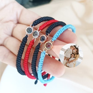 Braided Rope Projection Bracelet,Personalized Photo Projection Bracelet,Memorial Photo Bracelet,Couple Picture Projection,Gift for Women