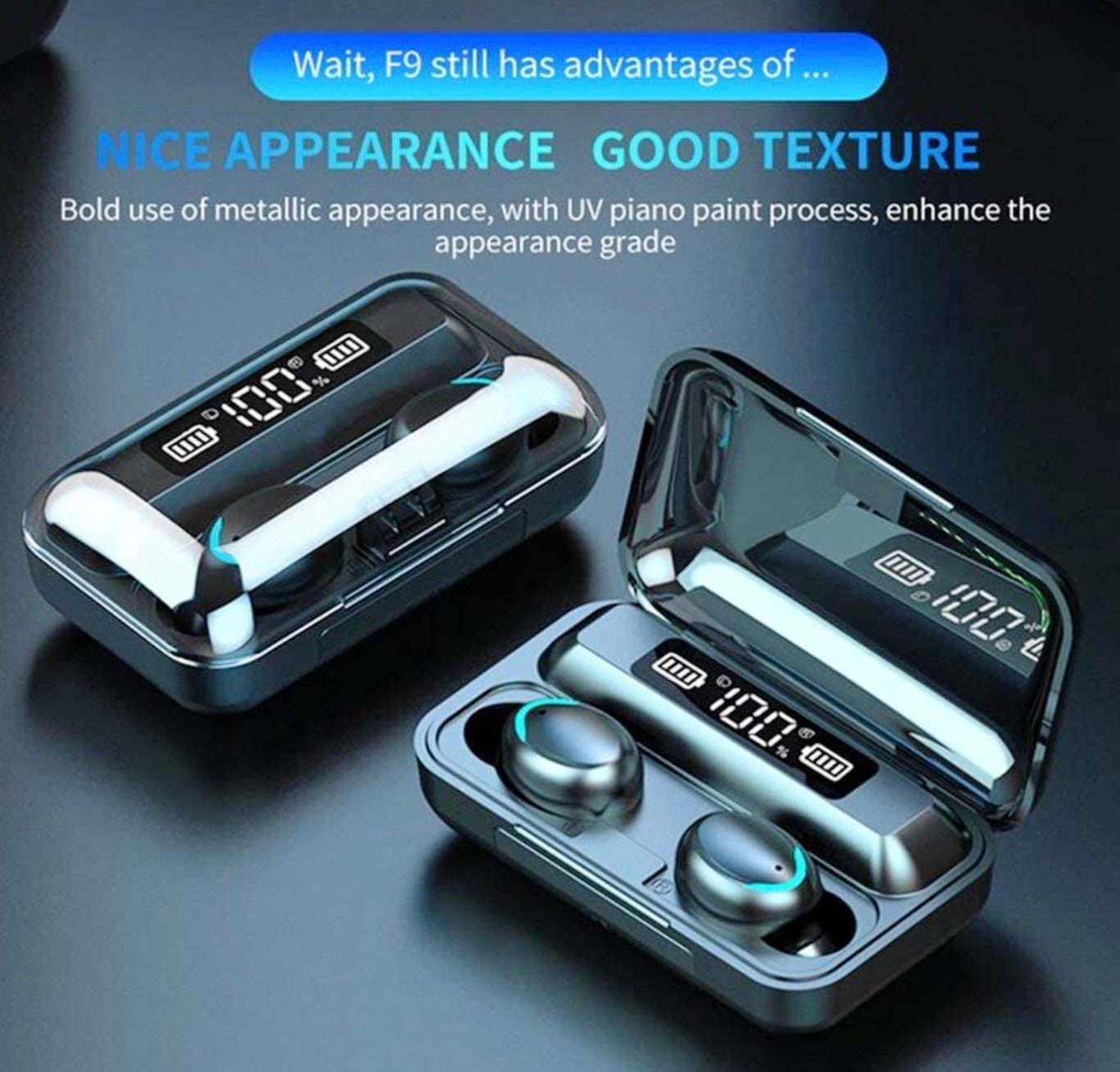 TWS F9 3 Wireless Bluetooth Earphones Headphones earbuds | Etsy