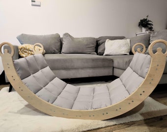 Grote Rocker XXL voor oudere kinderen therapeutische rocker voor autistische kinderen montessori schommel speelgoed grote klimboog met kussen kinderkussen