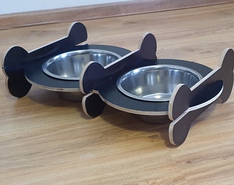 Stylish and Functional Dog Feeder Set Premium Dog Feeder with Bone-Shaped Design Modern Dog Feeder Set Ideal for Happy and Healthy Pets