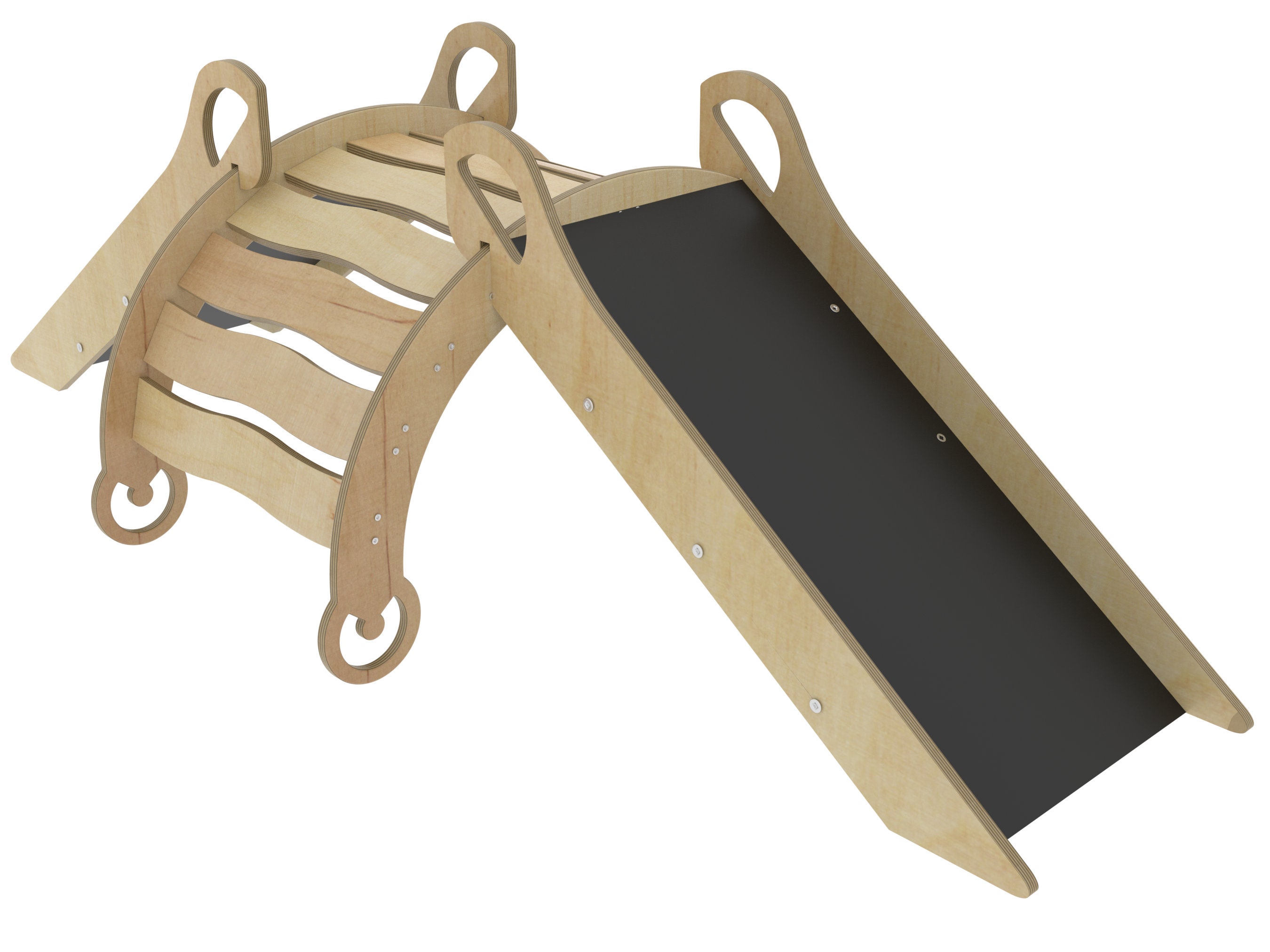 Wooden Rocker With Slide and Climbing Wall Table for Baby 4 Etsy UK