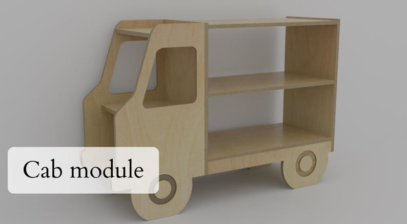 Libreria a forma di camioncino in legno per bambini, organizer per giocattoli Montessori, libreria per cameretta, scaffale per la stanza dei giochi dei più piccoli, mobili in legno per bambini. immagine 7