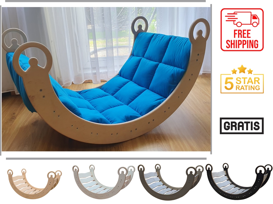 Moveable Rocking Desk Toy Buy Interactive Wood Rocker for Kids - Montessori Toy Set With Blue ...