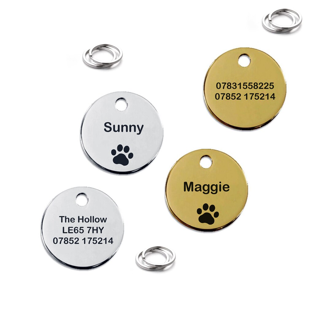 Stainless Steel Pet ID Tag Collar Accessories Etsy UK