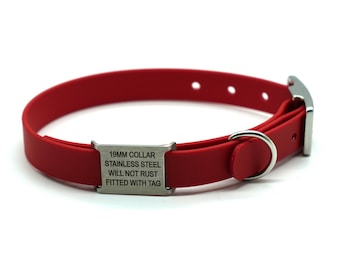 BioThane® Stainless steel adjustable dog collar - 19mm wide