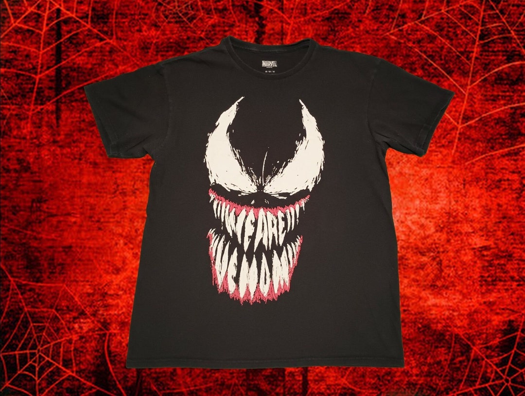 Marvel VENOM Character Print T-Shirt Men's XL cotton black type Vintage Second Hand