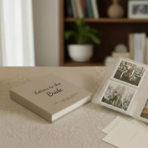 Custom Letters to the Bride With Sleeves • Personalized Linen Photo Album • Photograph Album • Unique Photo Album • Wedding Gift