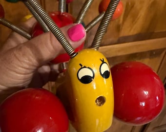 Kouvalias Vintage Banana Caterpillar Wooden Pull Toy Greek - Etsy