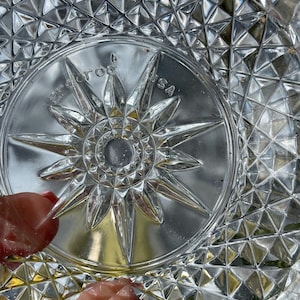 Arcoroc France kleine diamanten serveerschaal helder glas StarBurst-glas 4,75 x 2,25 inch