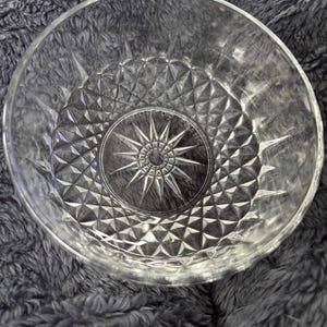 Arcoroc France kleine diamanten serveerschaal helder glas StarBurst-glas 4,75 x 2,25 inch