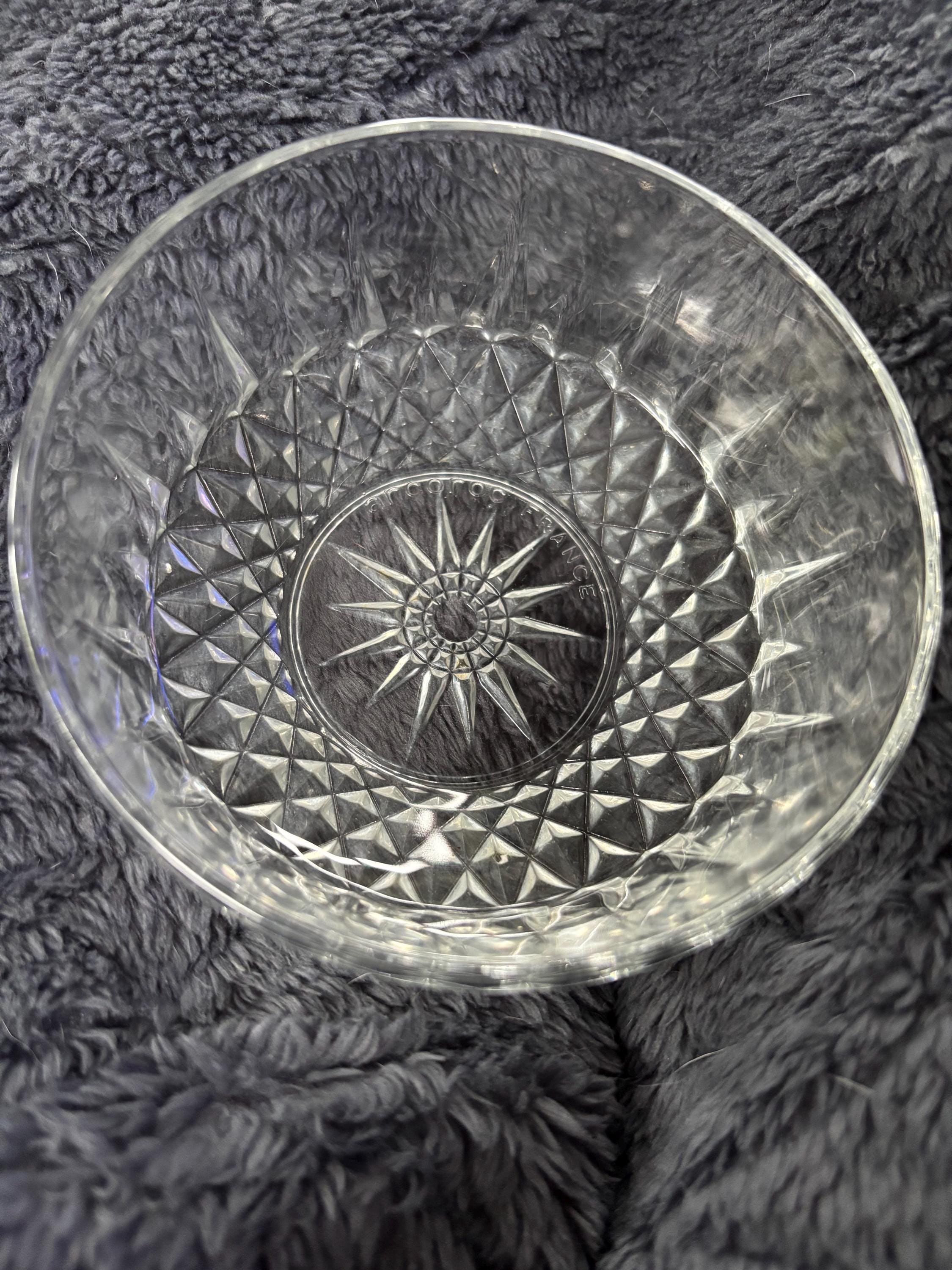 Arcoroc France Small Diamant Serving Bowl Clear Glass Starburst