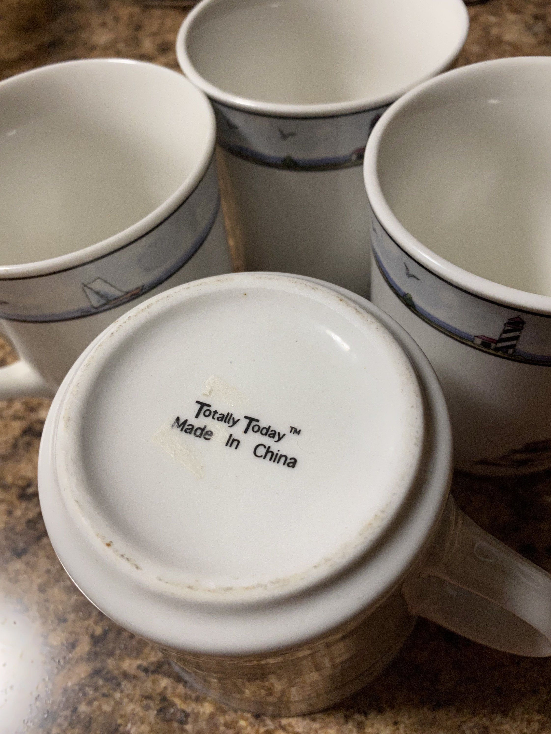 Totally Today Coffee Tea Cups Made in China Lighthouses Set of Etsy