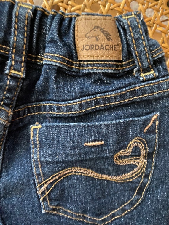 Jordache Bermuda Size 2T Faded Dark Blue Gold Hea… - image 4