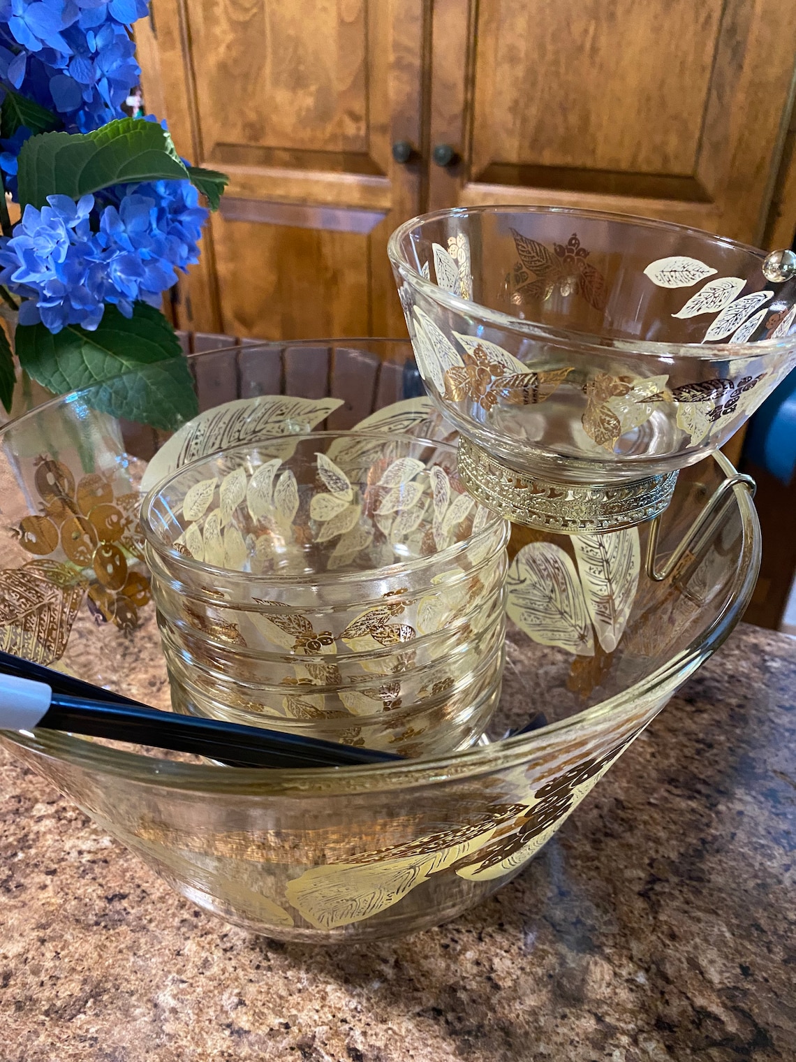 Chip N Dip Set Snack Bowl W 8 Serving Bowls Gold Yellow Leaf W Etsy UK
