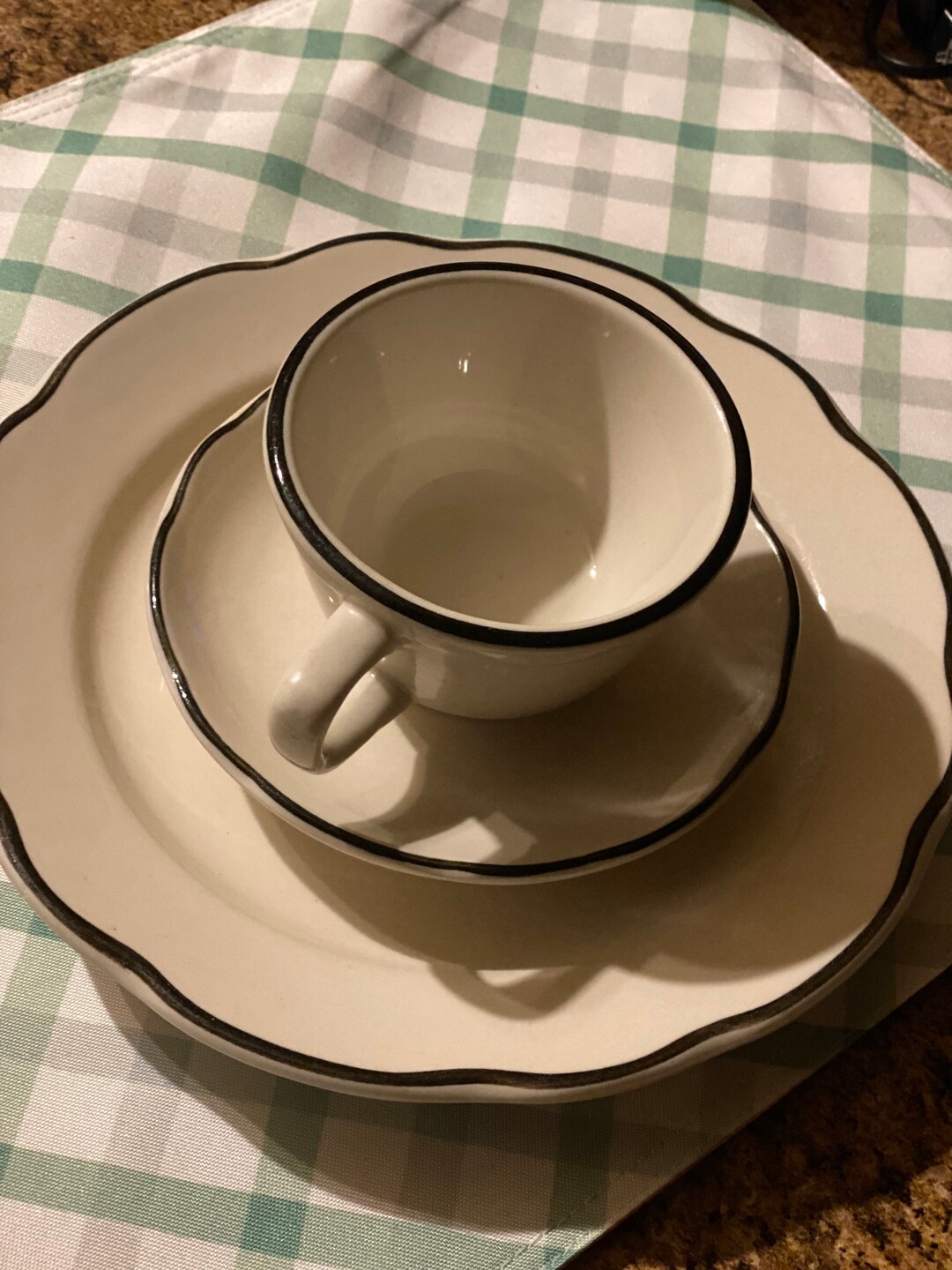 Ultima Scalloped Edge Salad Dessert Lunch Plate, Flat Coffee Tea Cup