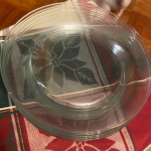 Clear Glass Dinner Plates Set of 10 Party Plates Holiday Christmas