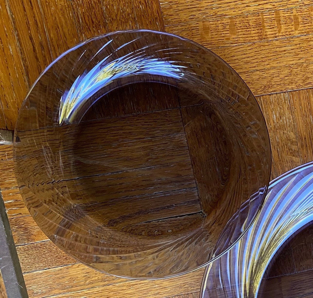 Pyrex Amethyst Salad Plates Purple Festiva Swirl Glass 7.5 Inch Salad ...