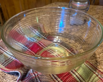 Hoops by Libbey Glass Company 4 QT 3.8 L Large Vintage Mixing Bowl