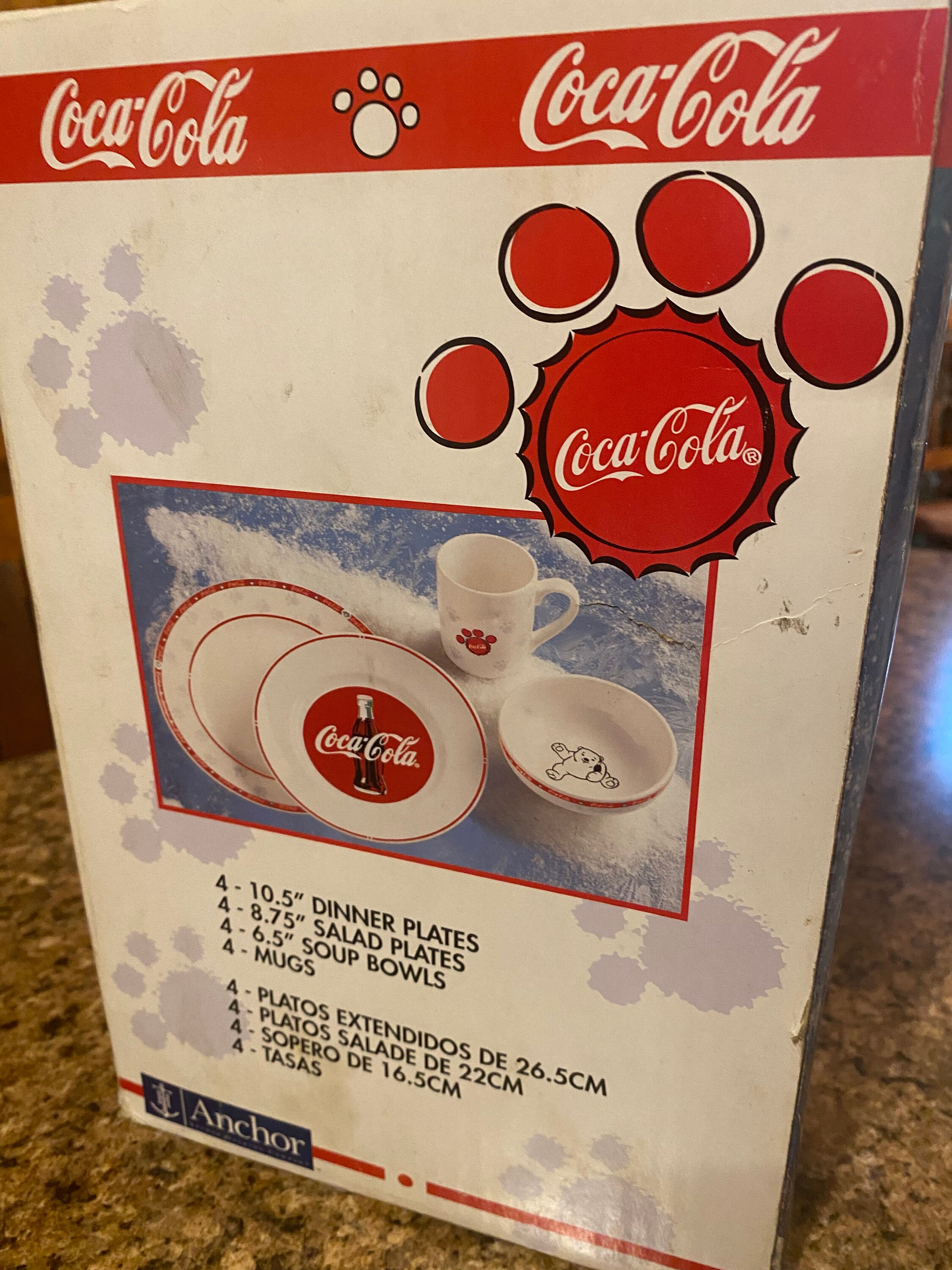 Coca-cola Ceramic Dinnerware Vintage Polar Bear Brand Anchor Coca-cola Ceramic Dinnerware Vintage Polar Bear Brand Anchor